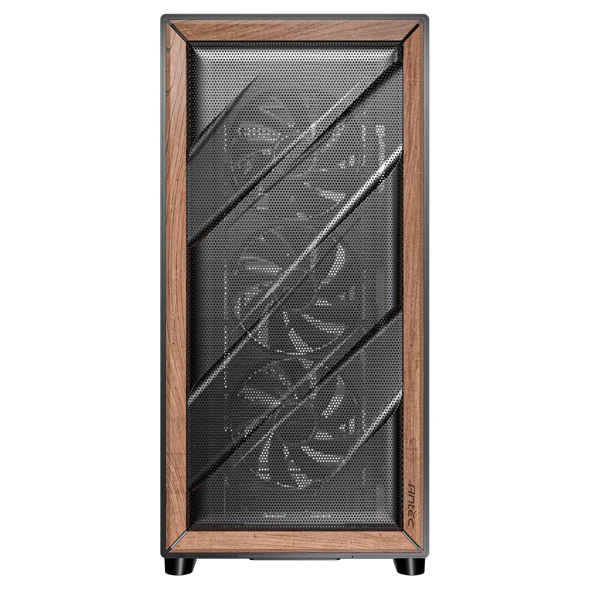 Antec Flux SE Full Tower PC Case with Solid Side Panel, Black/Wood, 5x Pre-Installed Fans, USB Type-C, E-ATX/ATX/mATX/mITX Compatibility