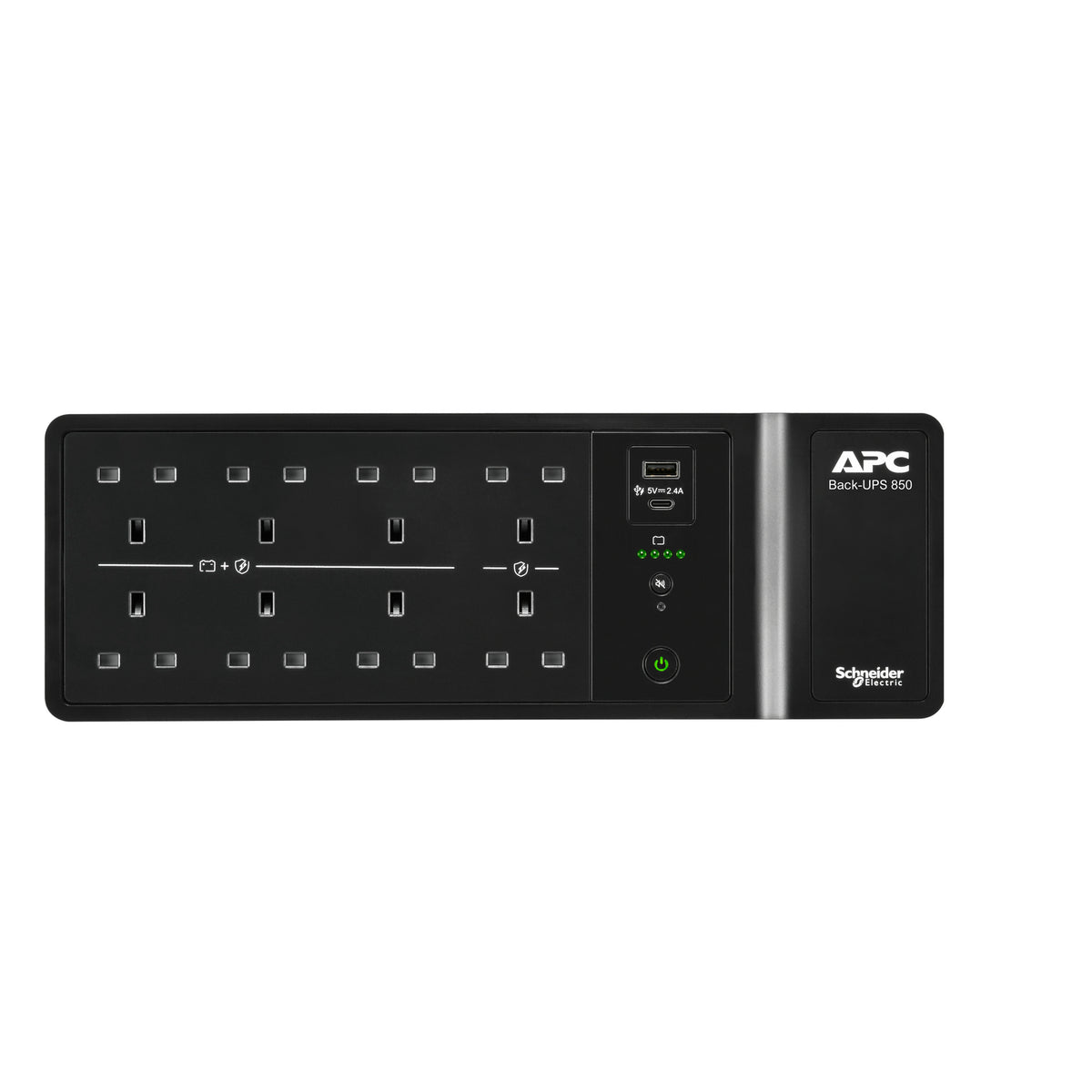 APC Back-UPS BE850G2-UK - 8x BS 1363 outlets, 850VA, 2 USB chargers, 1 USB data port