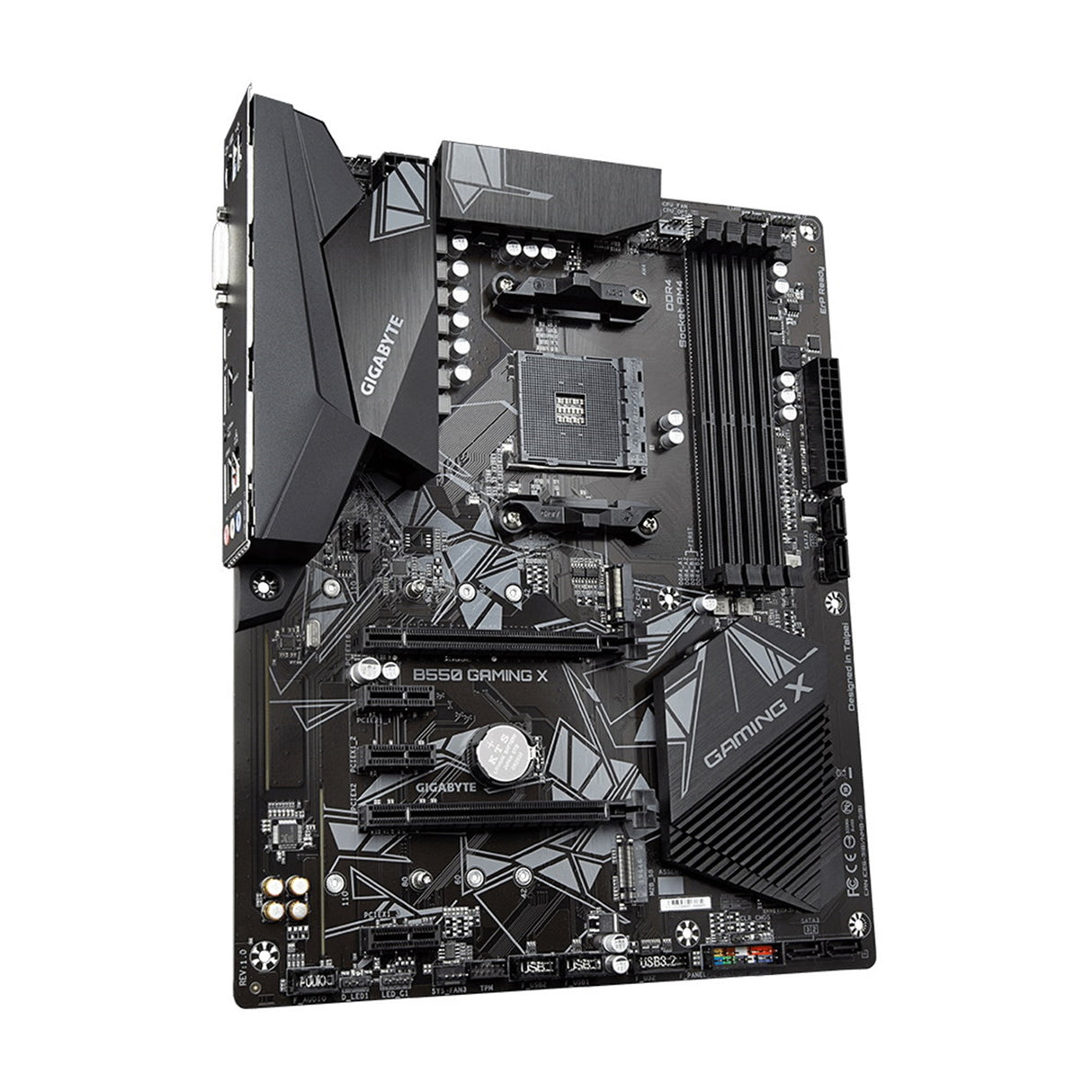 Gigabyte B550 GAMING X V2 AMD AM4 Socket Motherboard, ATX, 4x DDR4 Slots, 2x M.2 Sockets, Fitted I/O Shield, GbE LAN, 1x DVI-D / 1x HDMI Port
