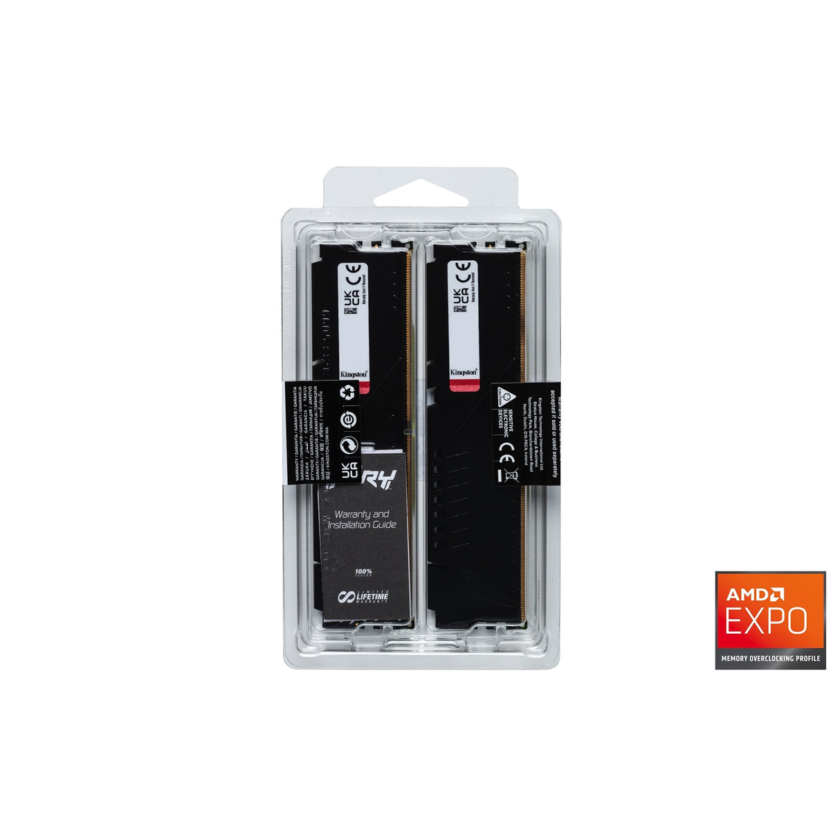 Kingston FURY Beast KF556C36BBEK2-32 32GB (2x 16GB) DIMM System Memory, 5600MHz, DDR5, CL36, Black, Intel XMP, AMD EXPO