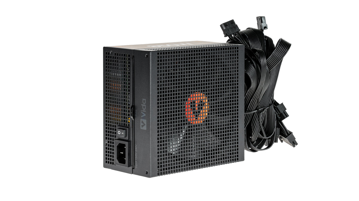 VIDA 850W Heracles Black ATX 3.1 Gaming PSU, 80+ Bronze, 14cm Ultra-Quiet FDM Fan, Flat Black Cables, PCIe 5.1, Power Lead Not Included power supply unit 24-pin ATX