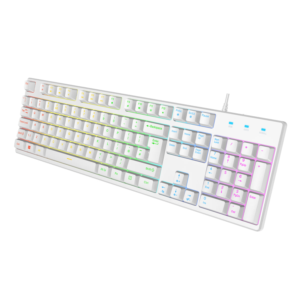 VIDA REBEL 2IN1 WHITE USB DESK KIT keyboard Mouse included Gaming QWERTY UK English