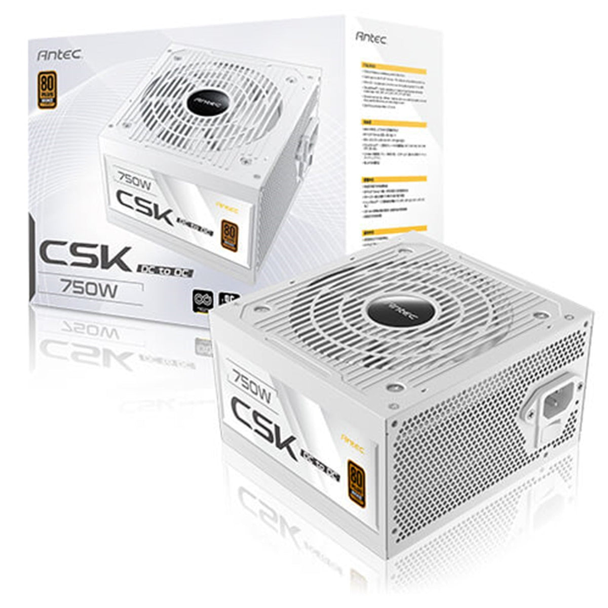 Antec CSK DC 750W White PSU, 80+ Bronze, Fully Wired, Antec's 5-year warranty