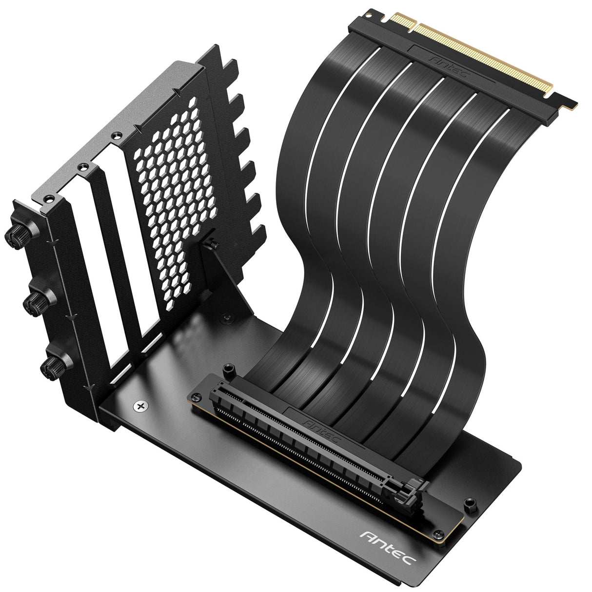 Antec RTX50 PCIe 5.0 Riser Cable with 90 degree Bracket Mount, Black, Designed To Allow Vertical Mounting Of A Graphics Card