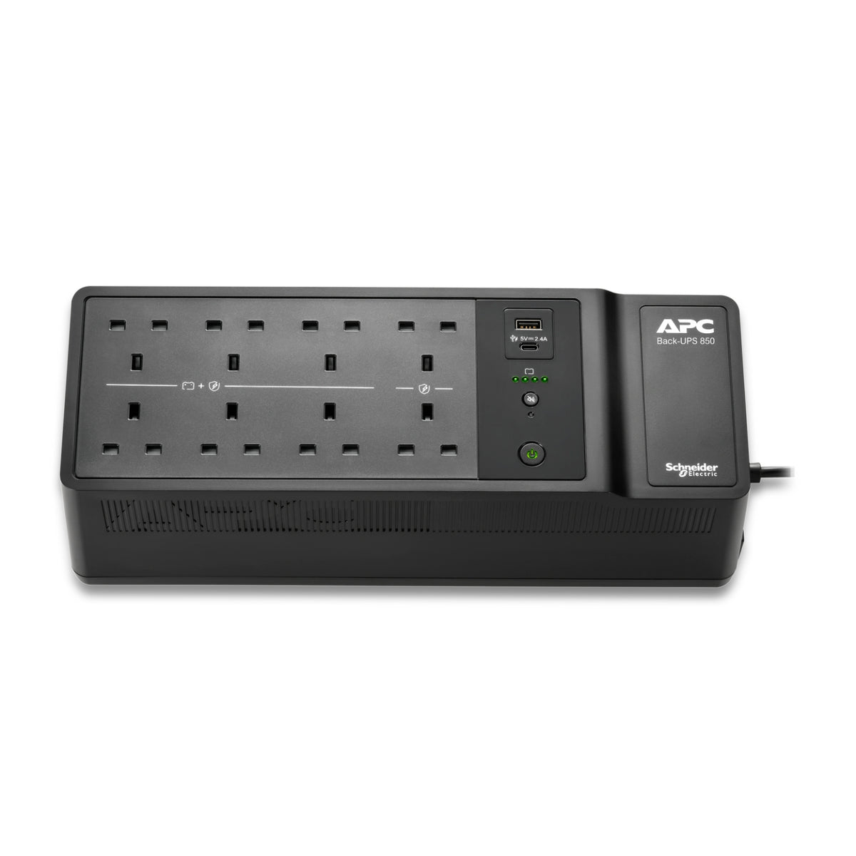 APC Back-UPS BE850G2-UK - 8x BS 1363 outlets, 850VA, 2 USB chargers, 1 USB data port