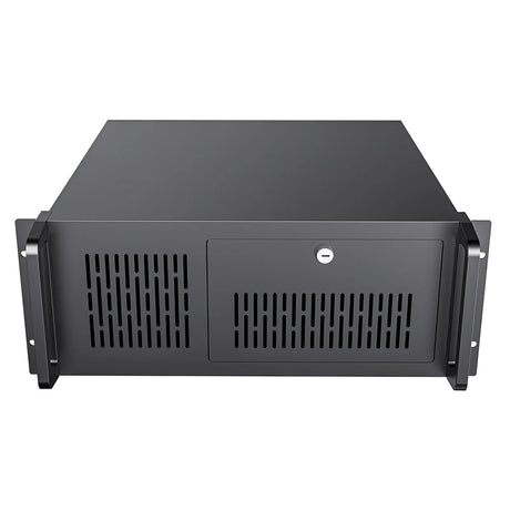 CiT 4U Rackmount Server Case 500mm, Heavy-Duty Industrial Chassis with Lockable Front Door, Supports ATX/mATX, 8x Internal HDD Bays for Massive Storage, Black