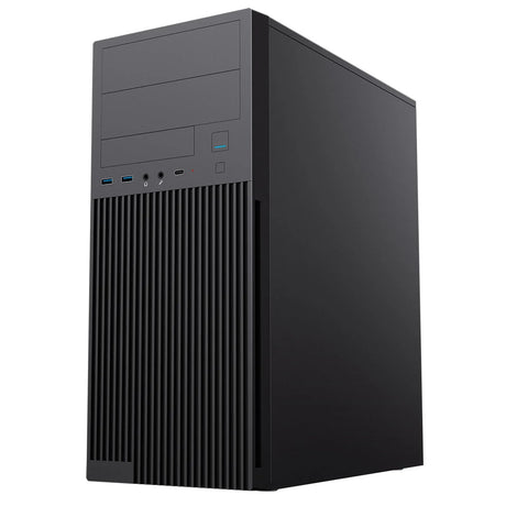 CiT Academy Mid-Tower Office PC Case With USB Type C and 80mm Rear Black Fan and 500W Power Supply Included