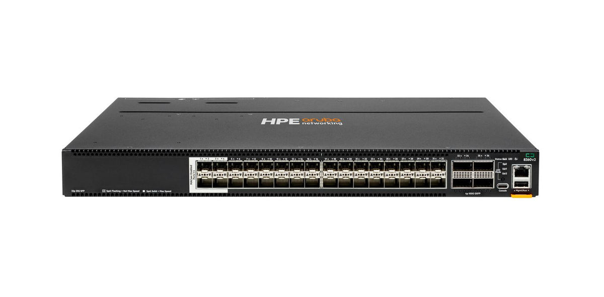 Hewlett Packard Enterprise Aruba Networking CX 8360-32Y4C v2 32p 25G SFP/+/28 4 Sec 4p 100G QSFP+/28 BF 3 Fans 2 AC Bdl