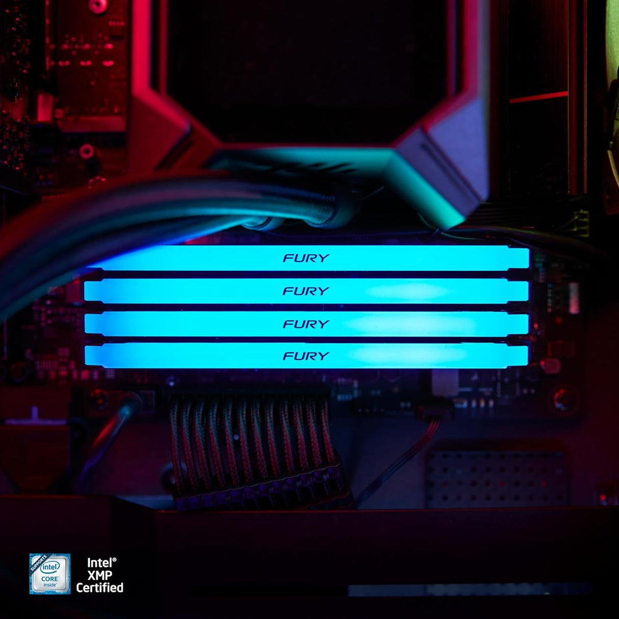 Kingston FURY Beast KF432C16BB2A/8 8GB (1x 8GB) DIMM System Memory, 3200MHz, DDR4, CL16, Black, RGB, Intel XMP