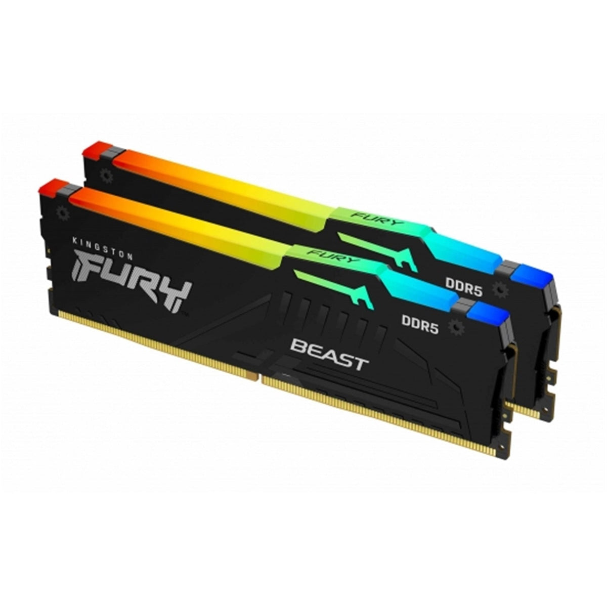 Kingston FURY Beast KF552C40BB2AK2-64 64GB (2x 32GB) DIMM System Memory, 5200MHz, DDR5, CL40, Black, RGB, Intel XMP