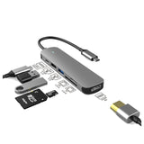 Prevo C605A 6-In-1 USB-C 4K Media and Data Transfer Hub Docking Station with 60W Passthrough, USB-C, HDMI, SD, USB-A for PC, Laptop, Tablet - Windows and Mac iOS Compatible