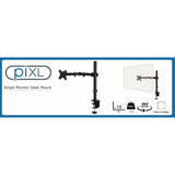 piXL Desk-Mounted Fully-Adjustable Single Monitor Arm for Screens up to 32 inch with VESA Mount & Built-In Cable Management